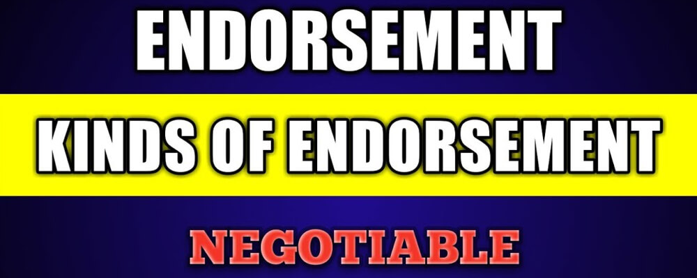what is endorsement of negotiable instrument